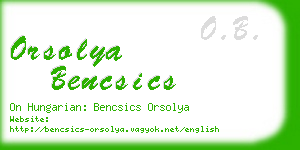 orsolya bencsics business card